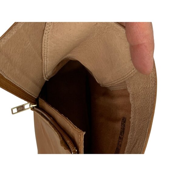 Rare UGG Womens Oriana Size 12 Tan Leather Lace-Up Zip Ankle Boots Stacked Heel - Picture 16 of 16